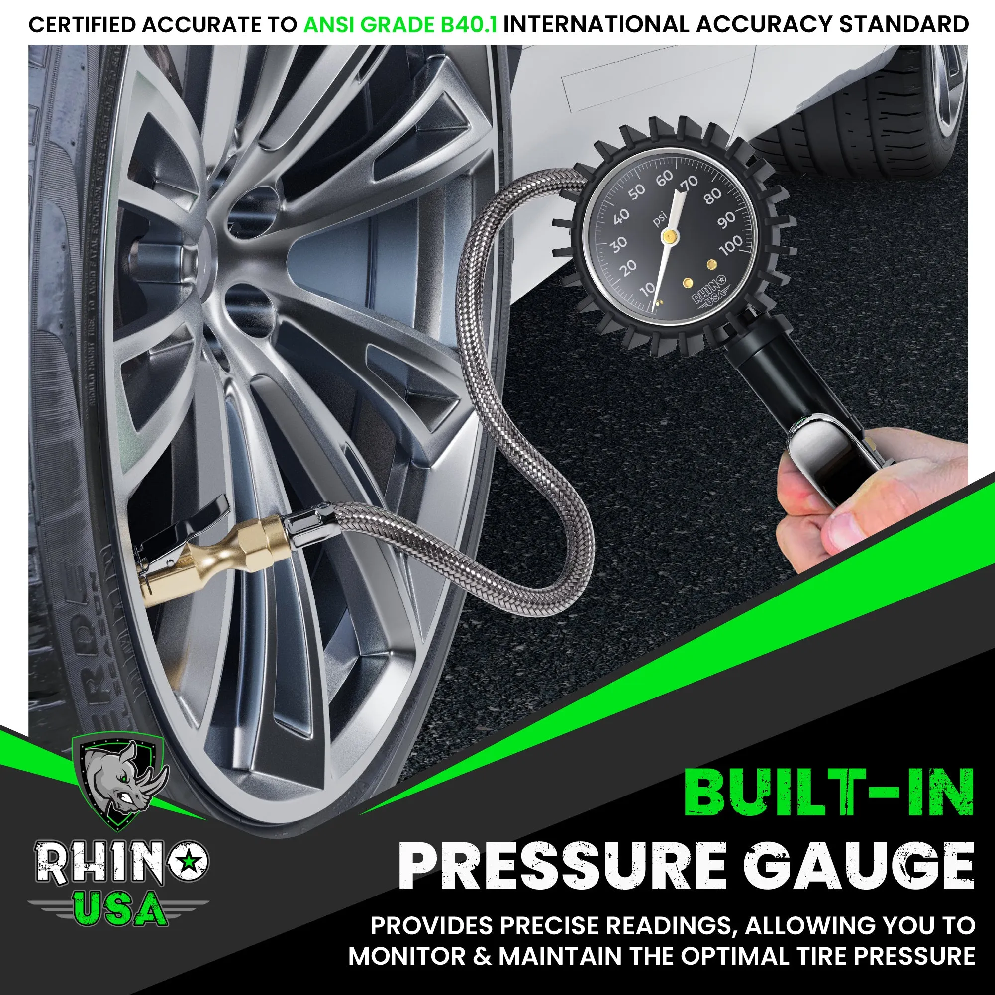 100 PSI Tire Inflator Gauge