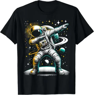 Astronaut Dabbing in Space Galaxy Adventure T-Shirt