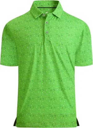 Damipow Premium Golf Shirts for Men Dry Fit Performance Polo Short Sleeve Collared Shirt
