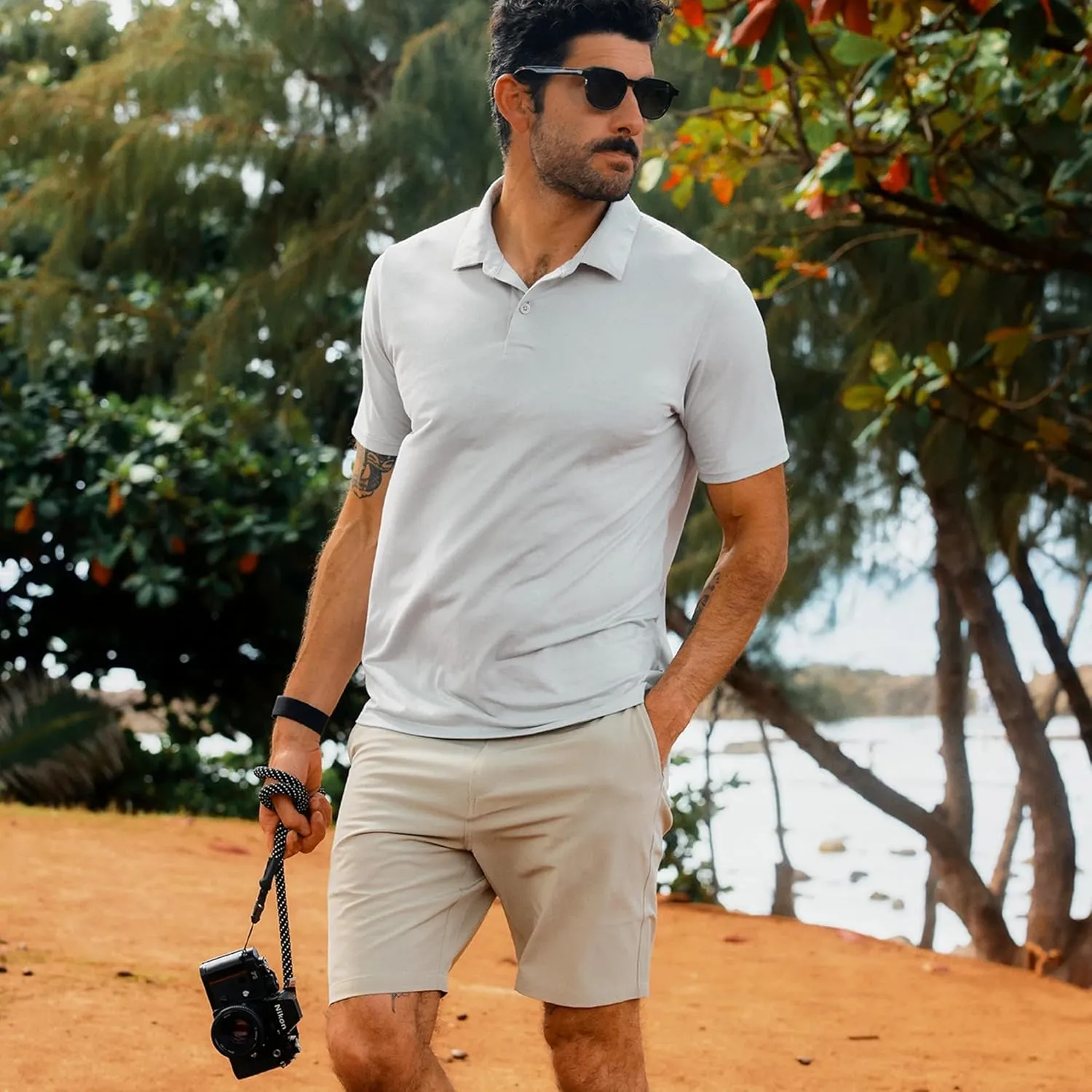 Free Fly Mens Elevate Polo - Ultra Soft, Odor Control, Sun Protection UPF 30  Quick-Dry Mens Polo Shirts, Short Sleeve