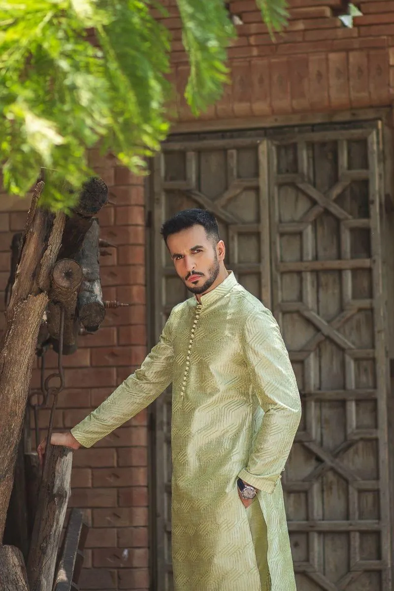 GEM Garments - Qissa - Kurta - Pistachio Green - 1 Piece - Embroidered