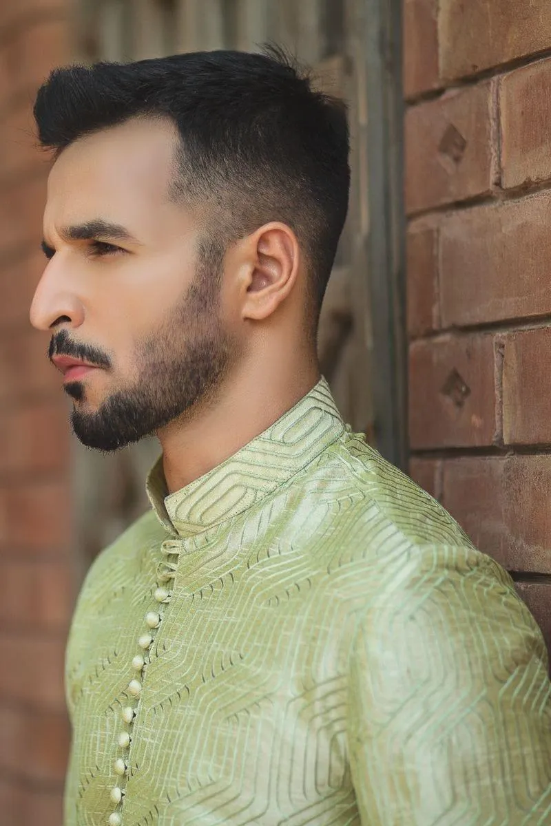 GEM Garments - Qissa - Kurta - Pistachio Green - 1 Piece - Embroidered