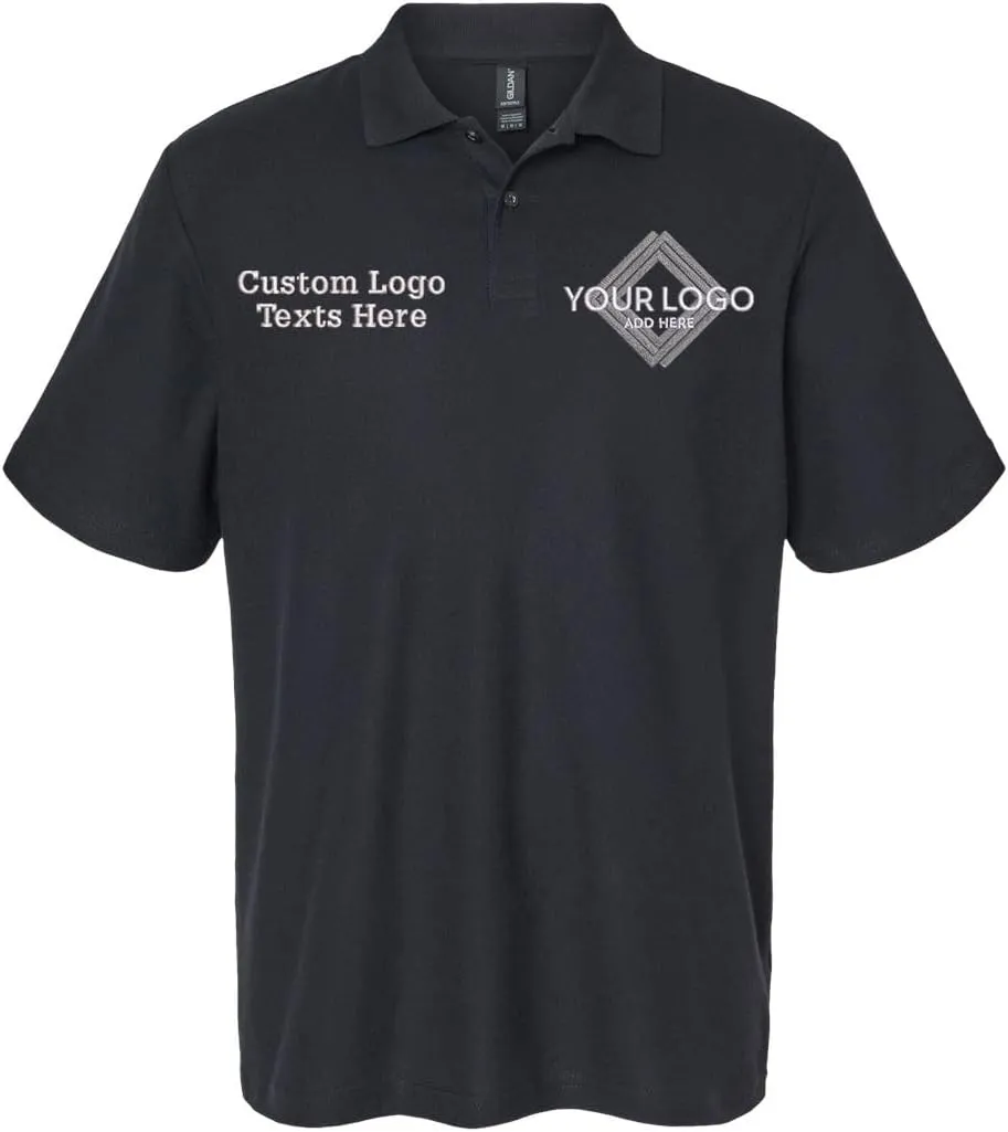 INK STITCH Men 64800 Custom Embroidery Logo Texts Cotton Pique Polo Shirts
