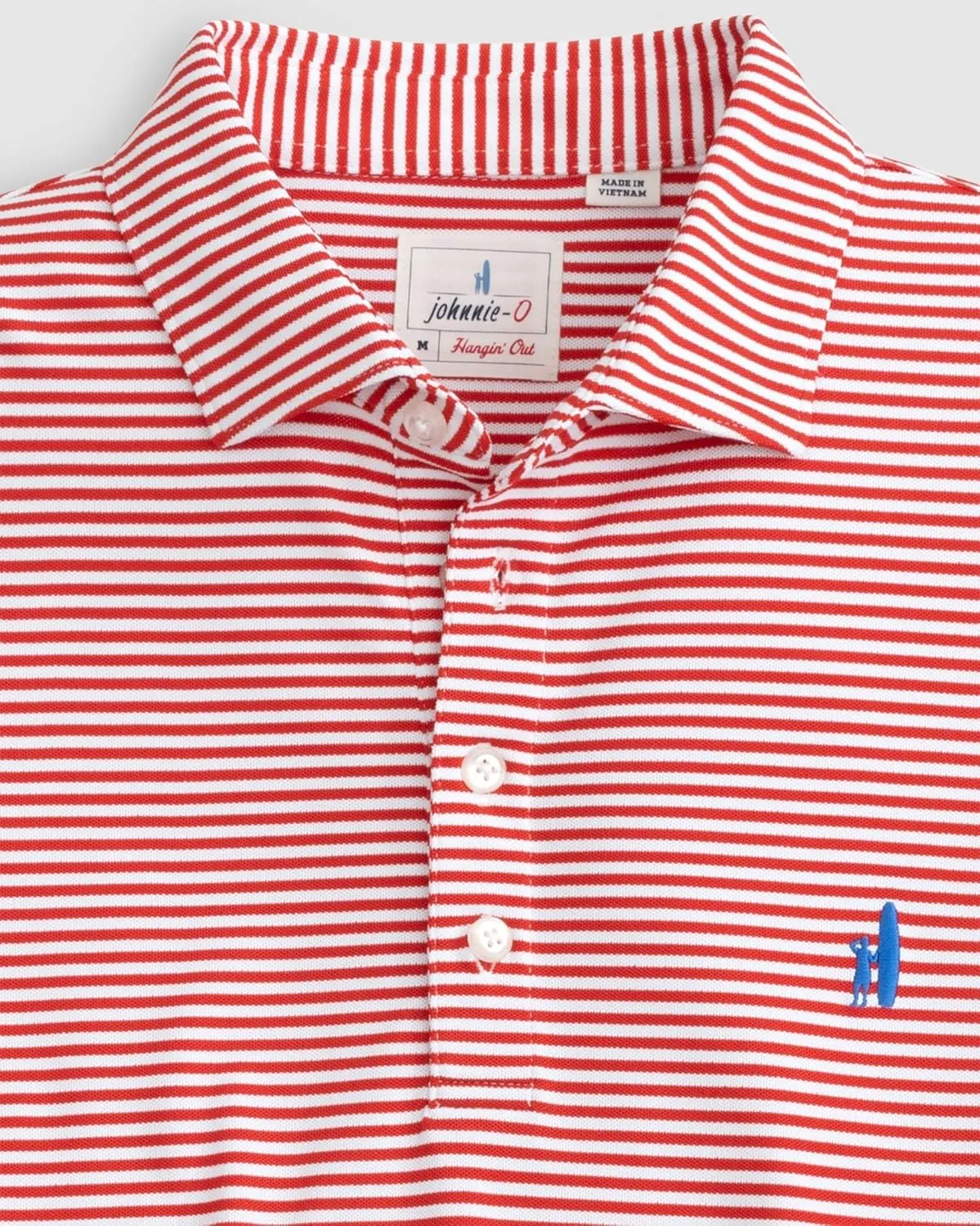 johnnie-O Performance Mesh Polo - Hunter Stripe