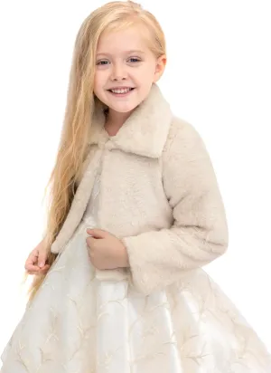 Lilax Girls Cozy Faux Fur Bolero Jacket Shrug