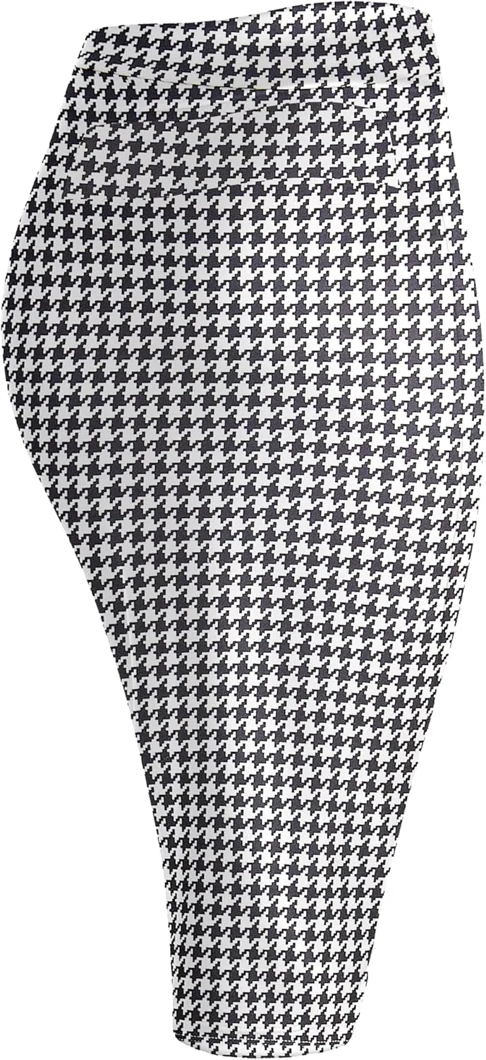 Made By Johnny Women's Premium Scuba Stretch High Waist Pencil Skirt Below Knee for Office Wear