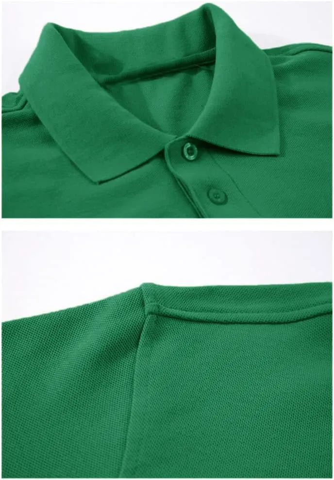 Miqieer Men's Long Sleeve Polo Shirts Regular-Fit Cotton Golf Polo Shirts