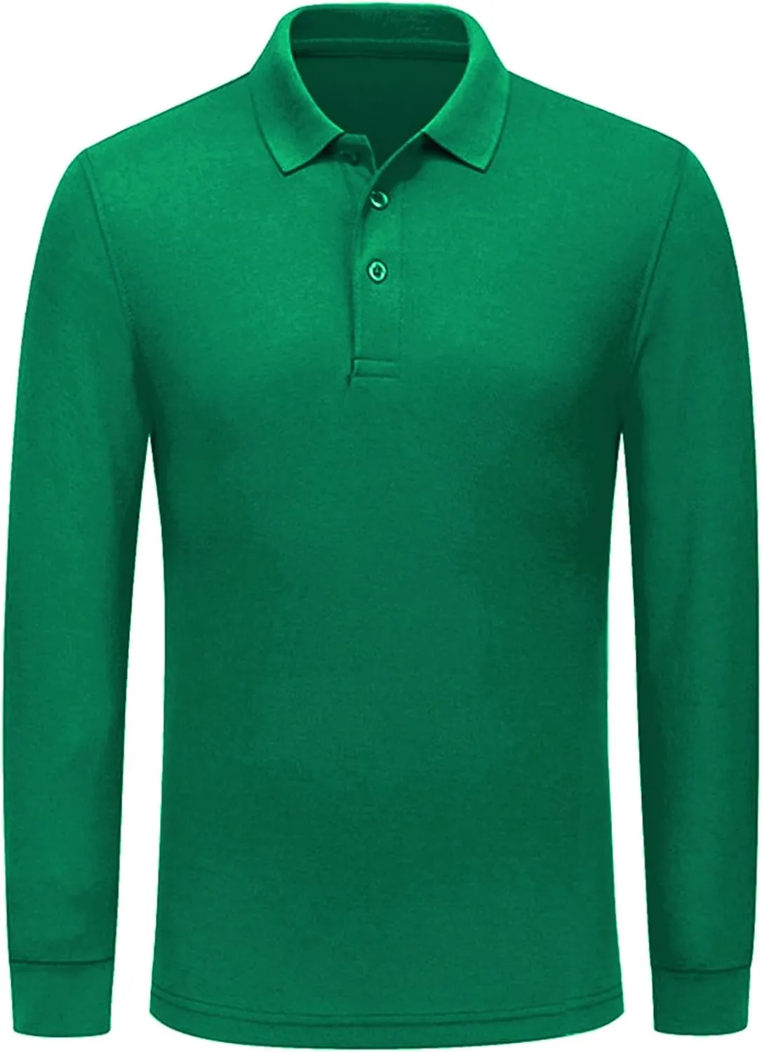 Miqieer Men's Long Sleeve Polo Shirts Regular-Fit Cotton Golf Polo Shirts