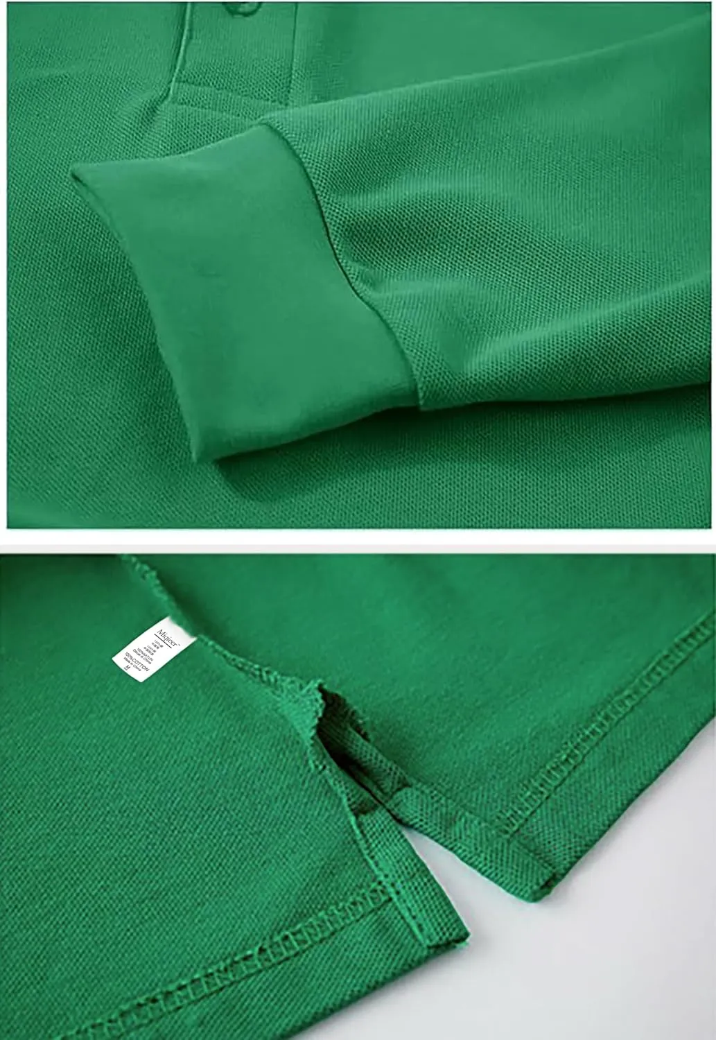 Miqieer Men's Long Sleeve Polo Shirts Regular-Fit Cotton Golf Polo Shirts