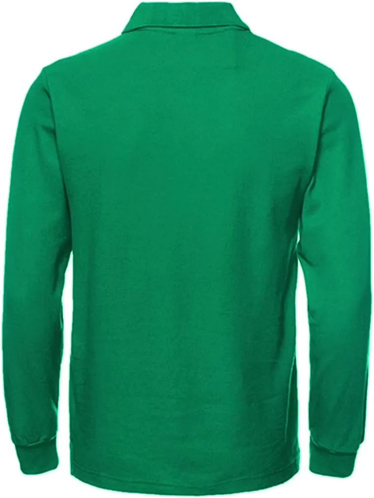 Miqieer Men's Long Sleeve Polo Shirts Regular-Fit Cotton Golf Polo Shirts