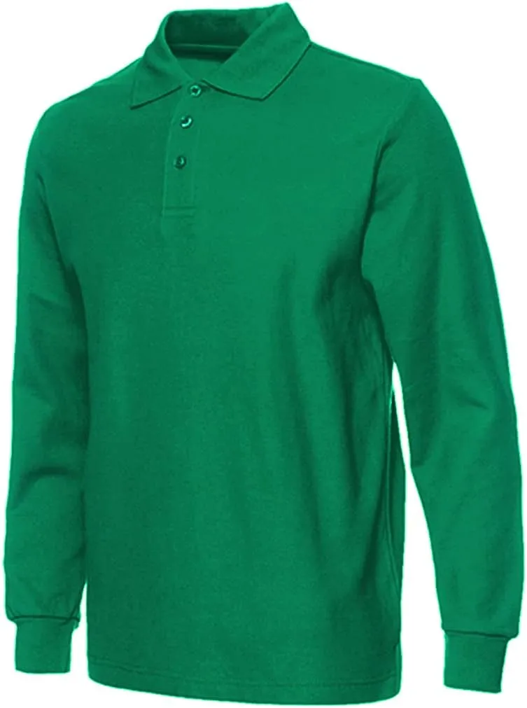 Miqieer Men's Long Sleeve Polo Shirts Regular-Fit Cotton Golf Polo Shirts