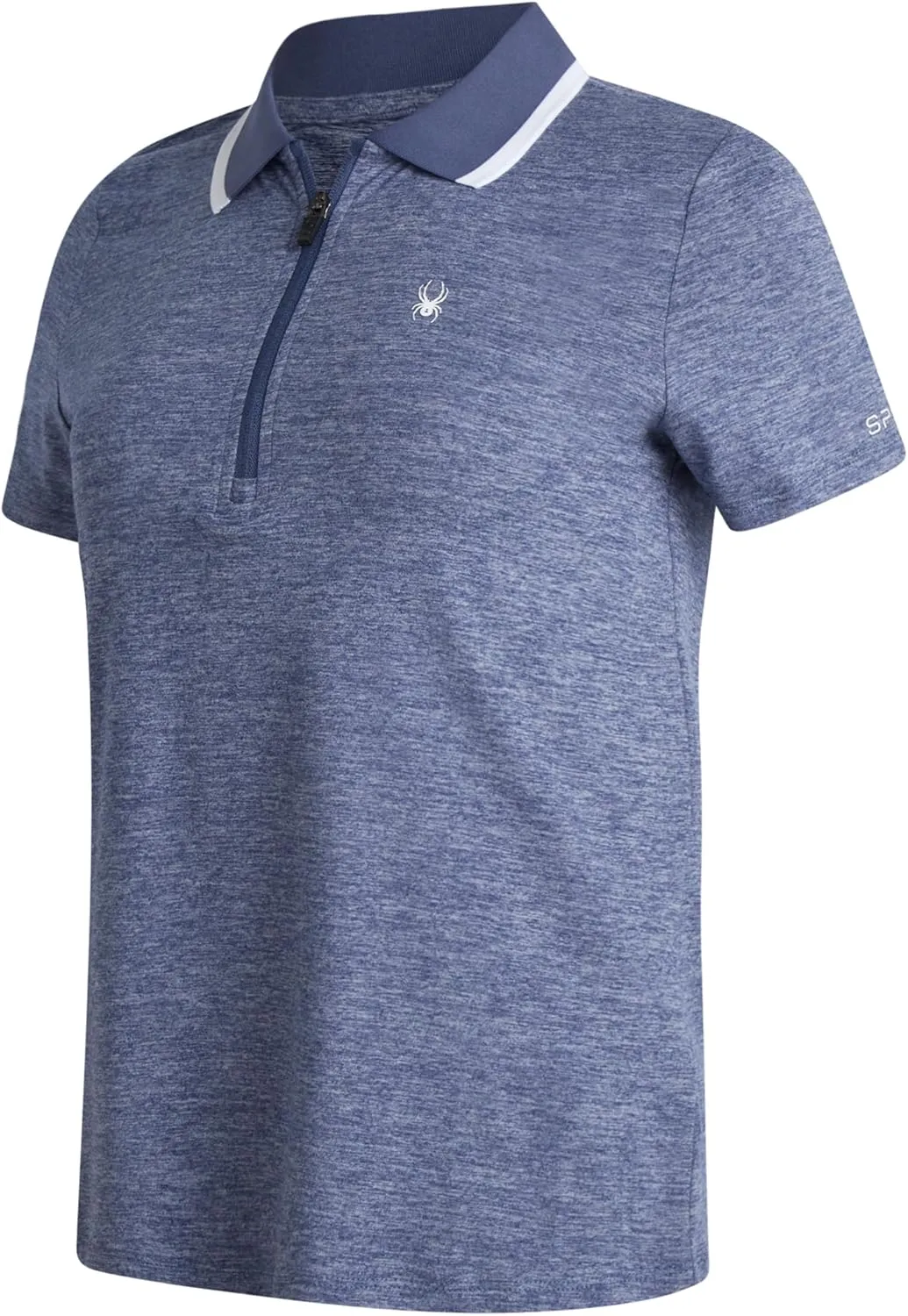 Spyder Womens Golf Shirt - Quarter Zip Golf Polo Tennis Top, UPF 30  Sun Protect Moisture Wicking Polo Shirts for Women